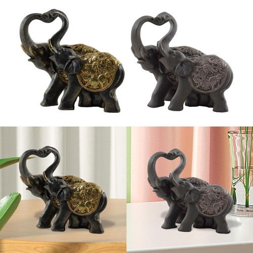 Statua coppia elefanti - coppia,