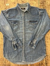 LEE ® Camicia Shirt Sanforized UOMO VINTAGE COWBOY WESTERN taglia XL Jeans Denim