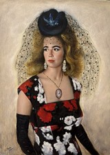 Mario Russo – Ritratto Di Attrice - Olio Su Tela 80x60 Cm - Certificato