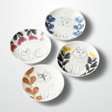 Set 4 piatti piccoli gatti