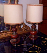 COPPIA LAMPADA ABATJOUR LEGNO