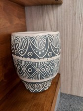 Portaoggetti a forma di vaso etnico, in ceramica artigianale 