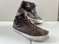 Converse stivali in pelle UK8.5 EU42 scarpe da ginnastica scarpe sportive polsino in lana marrone pulito