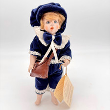 Bambola vintage Atelier di Lago & Molin Venezia porcellana ragazzo marinaio etichetta 10" Italia quercia