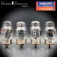 6550 TUNG-SOL Type 2 - 4th Gen Halo Getter Three Hole Matched Quad USA Tubes