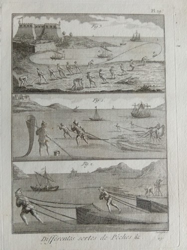 Incisione rame 1700 pescatori - incisione,