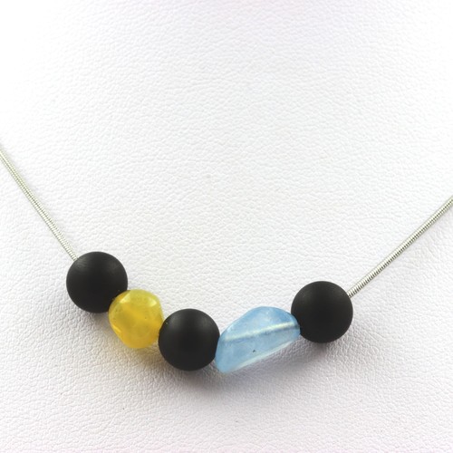 Collana perle onice nero opaco - collana,