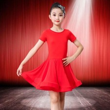 Child Kid Girl Latin Salsa Dance Dress Dancewear Performance Ballroom Apparel
