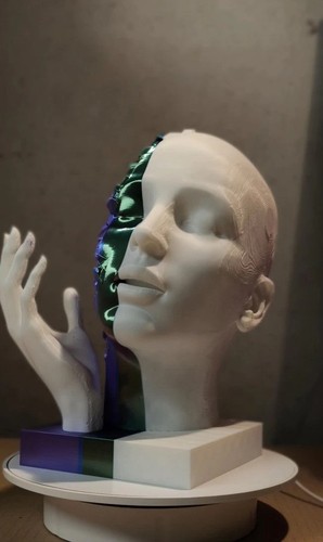 Scultura testa donna - di,