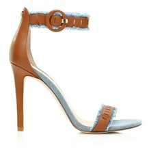 Sandali Beige Pelle Denim con