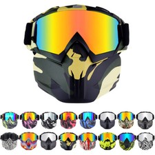 Occhiali da Moto in Graffiti Colorati con Maschera Rimovibili per Casco da Cross