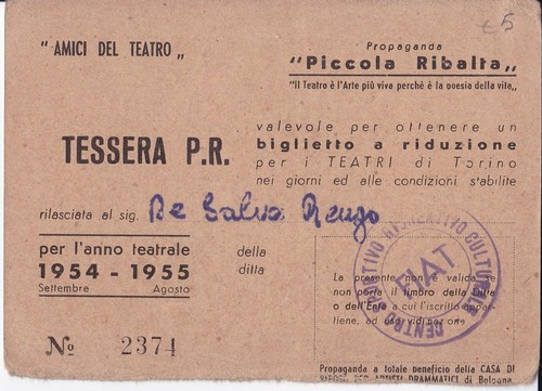 Tessera centro sportivo - tessera,