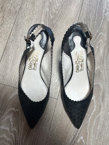 Ferragamo sling back - nero, 7b