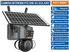 TELECAMERA IP NETWORK SPEED DOME PTZ 3 MEGAPIXEL SIM 4G CON PANNELLO SOLARE