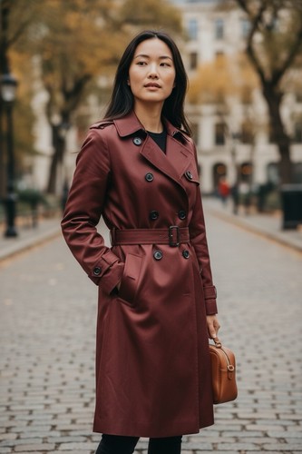 Trench coat rosso burberry con - rosso,