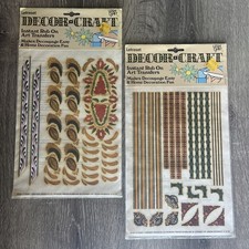Vintage 1974 Letraset Rub-On Trasferimenti Bordi Decorativi Foglio Arte Istantaneo NOS