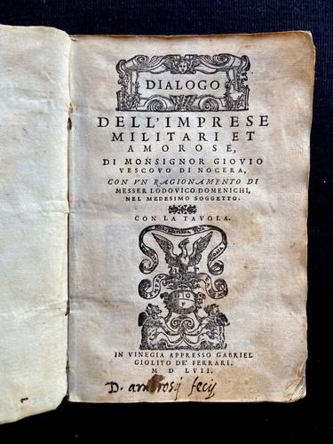 Giovio dialogo dell imprese - dialogo, dell'imprese