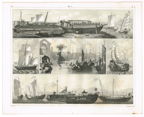 Antica stampa vintage 1851 - antica,