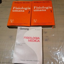 Lotto 3 libri Fisiologia Umana E Medica Margaria De Caro Ganong