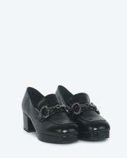 BIBI LOU - SCARPA  DONNA MOCASSINO PLATEAU PELLE NERA  TACCO 40 541p12vk