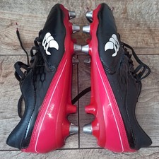 Canterbury Rugby Boots scarpe con tacchetti nero/rosso taglia US 9,5 UK 8,5 euro 43  