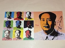 warhol bellissimo biglietto invito vintage Mao firmato a mano