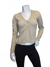 Essendi Set Canotta e Cardigan Donna Misto Seta Taglia S - Beige 2 Pezzi Twinset