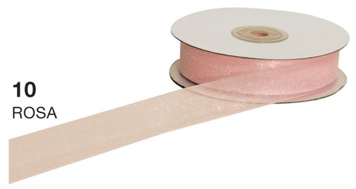 Nastro organza rosa mm - in,