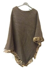 Poncho mantella misto lana