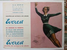 locandina firmata - macchine da scrivere Everest – disegnatore Cella –anni 40/50