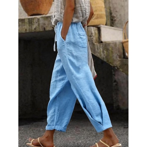 Pantalone donna cotone lino