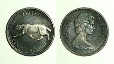 pcc1246_16) CANADA 1967 25 CENT CENTENNIAL SILVER  ELISABETTA II  - TONED