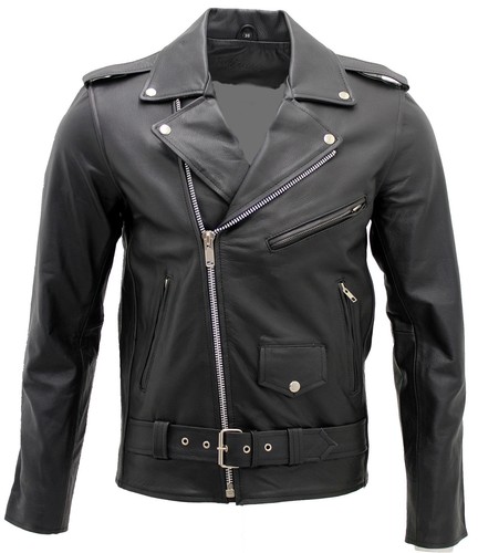 Giacca biker pelle nera - biker,