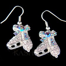 Viola Ghiaccio Pattinaggio Scarpe IN Swarovski Cristallo Figura Pattini Bambina