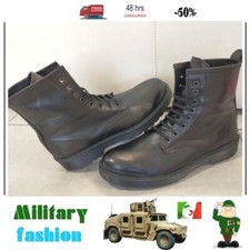 STIVALI UOMO anfibi PELLE MILITARI MADE IN ITALY nero 39 A 45