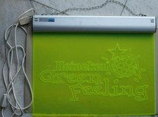 pannello plexiglass retroilluminato pubblicità Birra Heineken green feeling