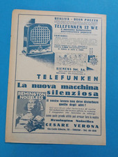 PUBBLICITA 1930 MACCHINA SCRIVERE -REMINGTON CESARE VERONA RADIO TELEFUNKEN 12