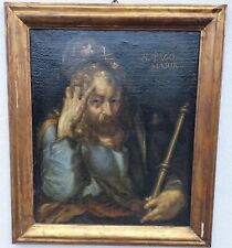 Olio su tela scuola spagnola XVII secolo San Giacomo apostolo Santiago 50x60 cm