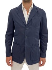 Giacca sfoderata uomo MABRUN, blu regular fit in Puro Cotone, sconto 60%.