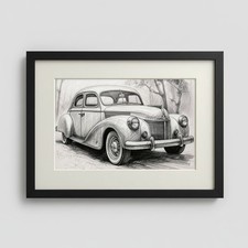 Vintage Car Charcoal Graphite