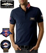 POLO UOMO 100% cotone - colore BLU con ricami militari IN OFFERTA