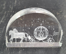 fermacarte cristallo 3d con carrozza cenerentola cm 6,5 x 2 x 4 h