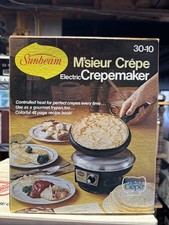 Crepiera elettrica nuova vintage 1976 modello Sunbeam 30-10 M'Sieur completa