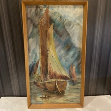 Dipinto olio barca a vela nave