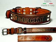 COLLARE IN PELLE PER CANE PERSONALIZATO IN PURO CUOIO DI TORO REALIZZATO A MANO