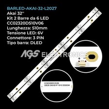 KIT 2 BARRE STRIP 6 LED TV