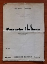 Migliavacca, Stocchi - MAZURKA ITALIANA - Zanibon, 1961. Spartiti Fisarmonica