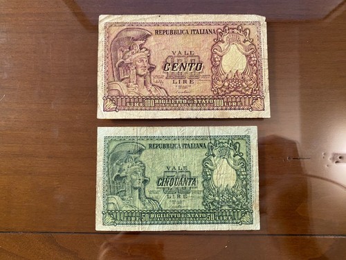 Lotto banconote lire 100 - 2,