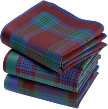 Fazzoletti in Tessuto Da Uomo Premium 100% Cotone Pettinato, 45 X 45 Cm, 3 Pezzi