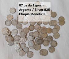 87 monete da 1 Gersh Argento Etiopia Menelik II Leone Etiope